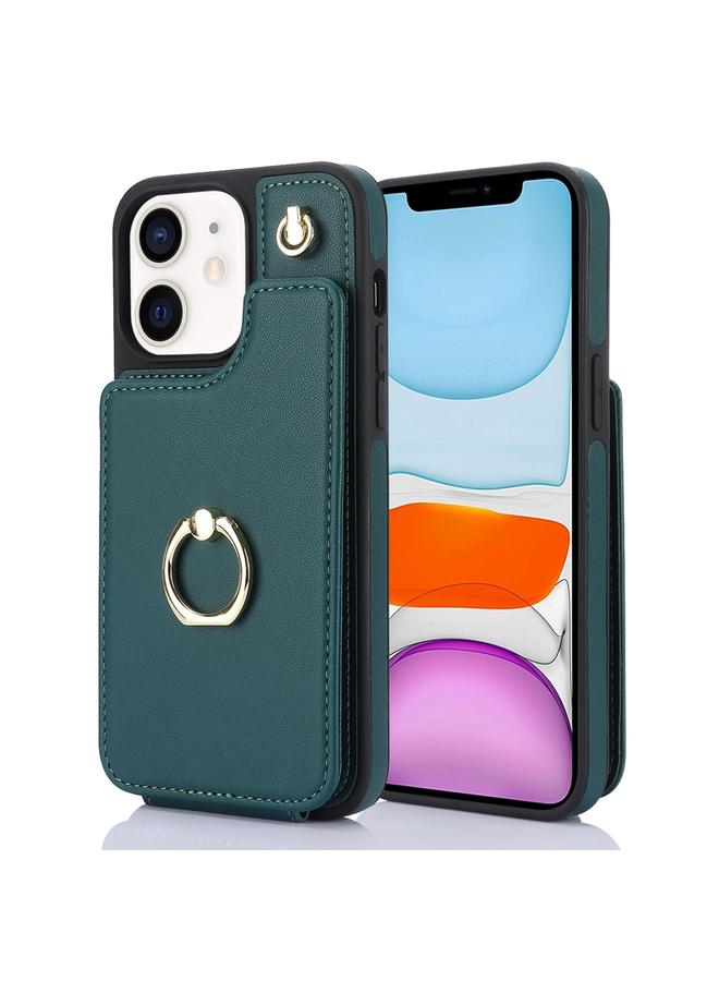 زبون حافظة هاتف iPhone 11 YM005 بملمس الجلد وحقيبة بطاقات مع حبل طويل - Image 1