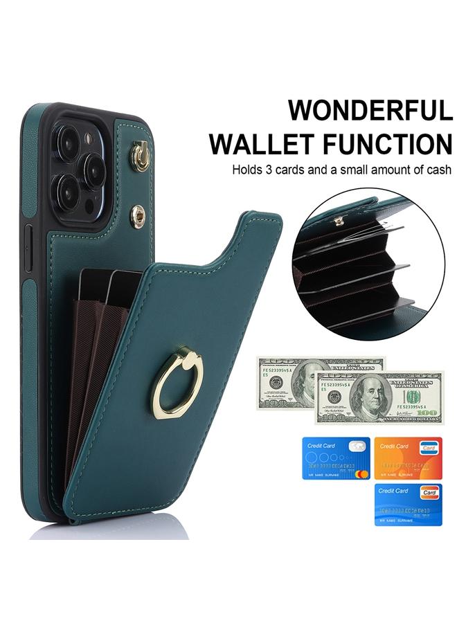 زبون حافظة هاتف iPhone 11 YM005 بملمس الجلد وحقيبة بطاقات مع حبل طويل - Image 2