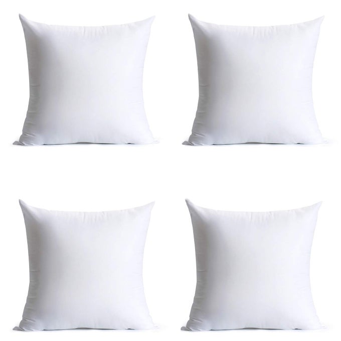 20 X 20 INCHES PILLOW INSERTS SET OF 4 HYPOALLERGENIC BRUSHED MICROFIBER LINER DOWN ALTERNATIVE FILLED SQUARE CUSHION THROW PILLOW