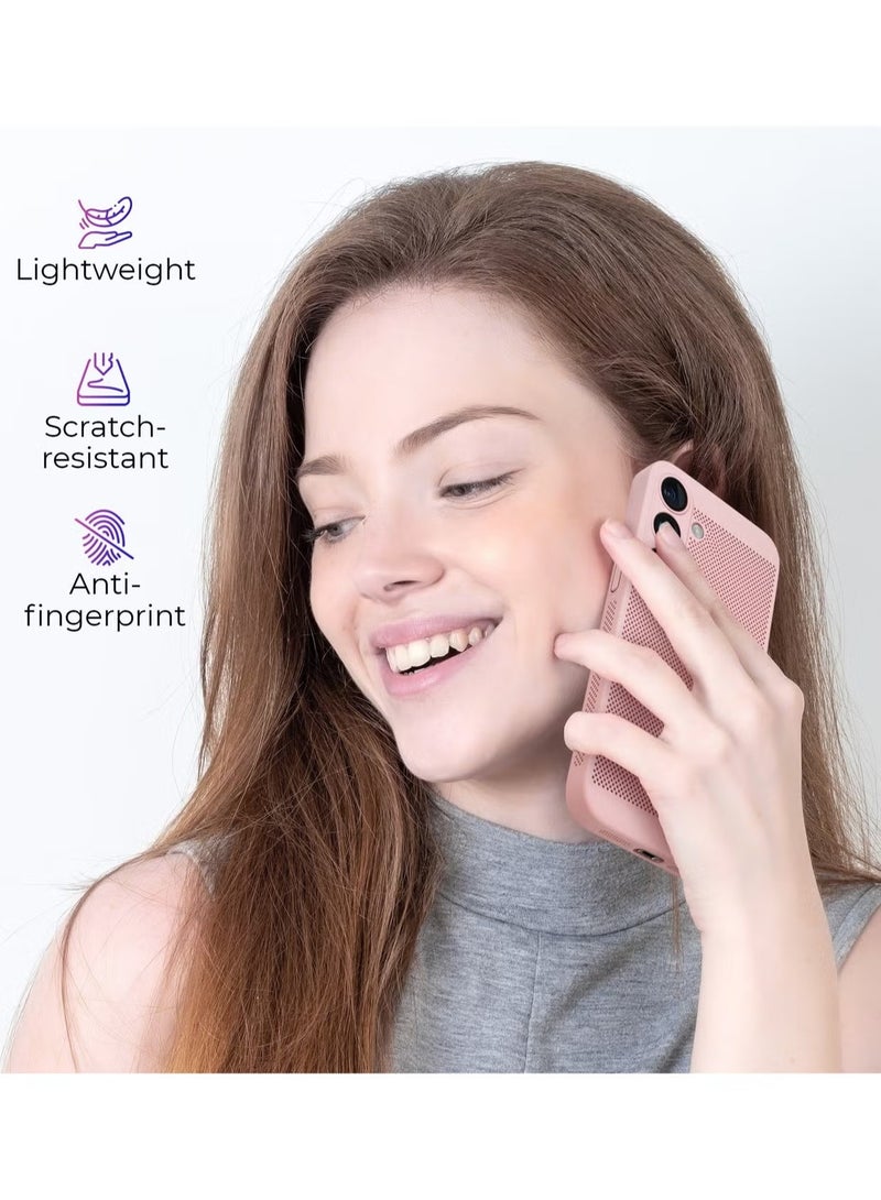 Heat Dissipation Case with Built in Camera Lens Protector Slim Fit Breathable Cooling Anti Fingerprint Hard PC Back Shockproof Cover For Samsung Galaxy A35 (Pink) - Image 4