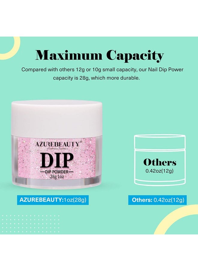 AZUREBEAUTY Nail Dip Powder Pink Glitter Color Dipping Powder French Nail Art Starter Manicure Salon Diy At Home Odorfree And Longlasting No Needed Nail Lamp Curing 1 Oz  - Image 5