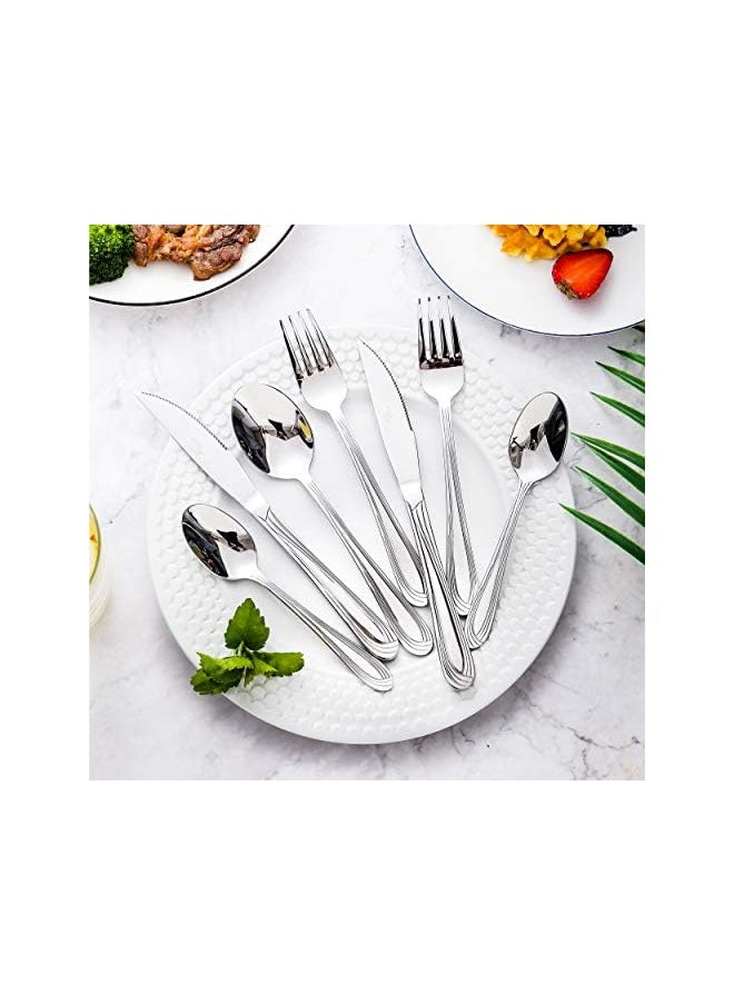 vesus - 24-Piece Silverware Set with Storage Chest Box, High Grade 18/10 Stainless Steel Flatware Cutlery Tableware Set, Service for 6, Mirror Polished, Dishwasher Safe - Image 1