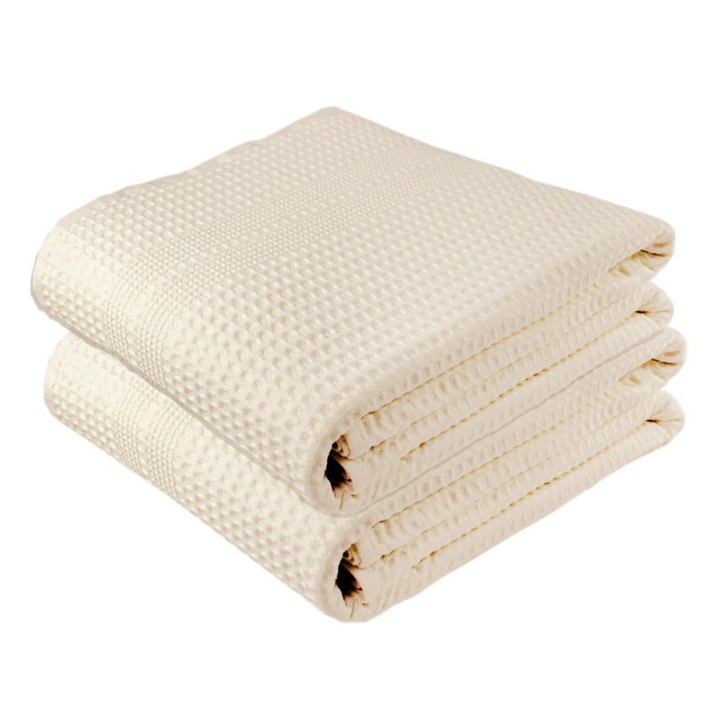Gilden Tree GILDEN TREE Waffle Bath Sheet Large Bath Towels Quick Dry Thin Body Towels 40x80 Oversized Bath Towels for Adults 2 Pack Bath Sheet Set Classic Style Cream 