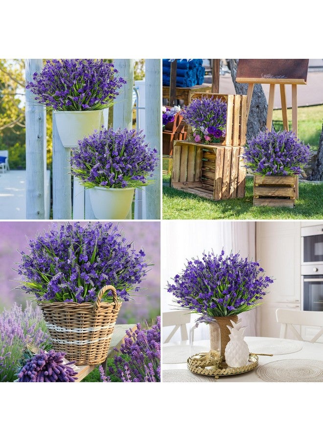 Besteek 20 Bundles Artificial Lavender Flowers for Outdoors Fake Silk Flowers Faux Plants UV Resistant for Indoor Outside Spring Porch Garden Window Table Box Office Home Decorations, Deep Purple - Image 5