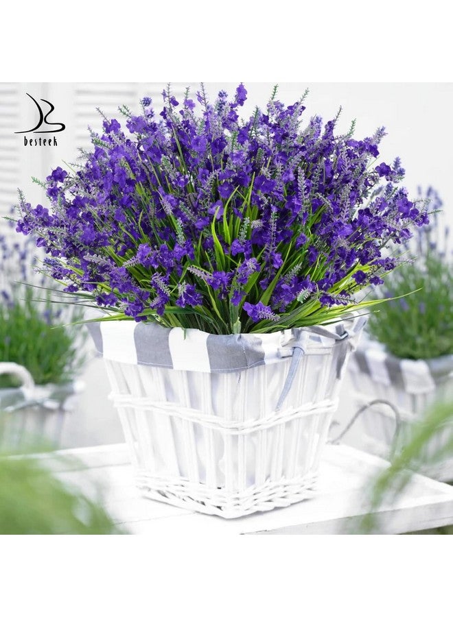 Besteek 20 Bundles Artificial Lavender Flowers for Outdoors Fake Silk Flowers Faux Plants UV Resistant for Indoor Outside Spring Porch Garden Window Table Box Office Home Decorations, Deep Purple - Image 4