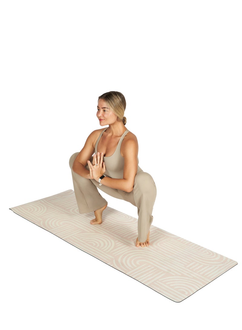 Prickly Pear Prickly Pear Beige Rollable 4mm Non-Slip Yoga Mat with Carry Strap/Stretching Tool - Premium Exercise Mat  - Image 2
