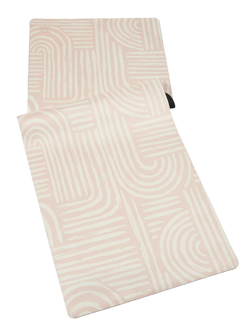 Prickly Pear Prickly Pear Beige Rollable 4mm Non-Slip Yoga Mat with Carry Strap/Stretching Tool - Premium Exercise Mat  - Image 3