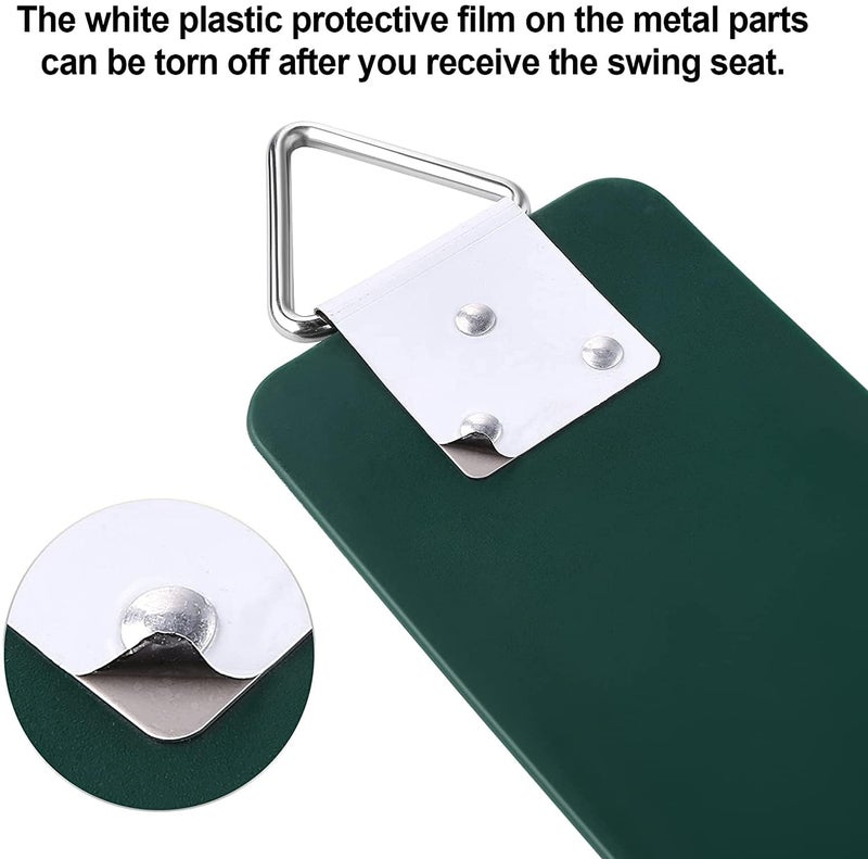 REZNOR Heavy Duty Flexible Eva Swing Seat with Metal Triangle Ring for Kids & Adults - Green | 300Kg Weight Limit, 2D x 15W x 68H Cm - Image 4