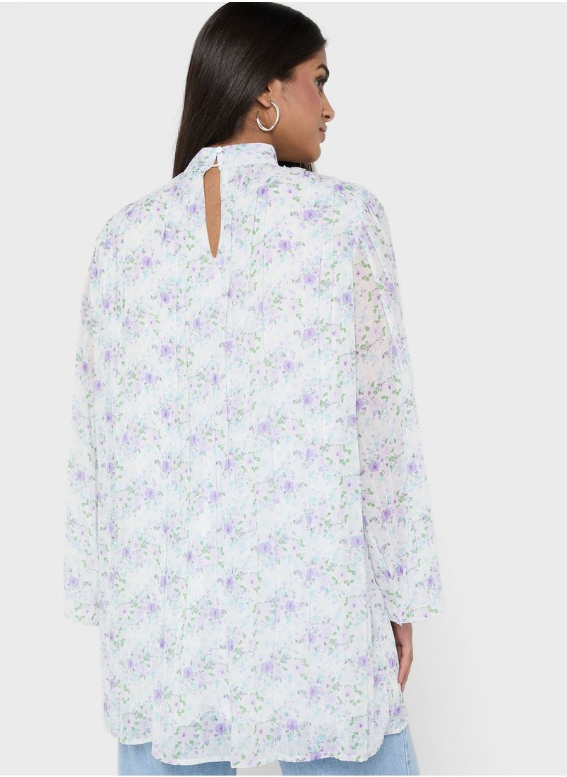 Khizana - Printed Longline Top - Image 1