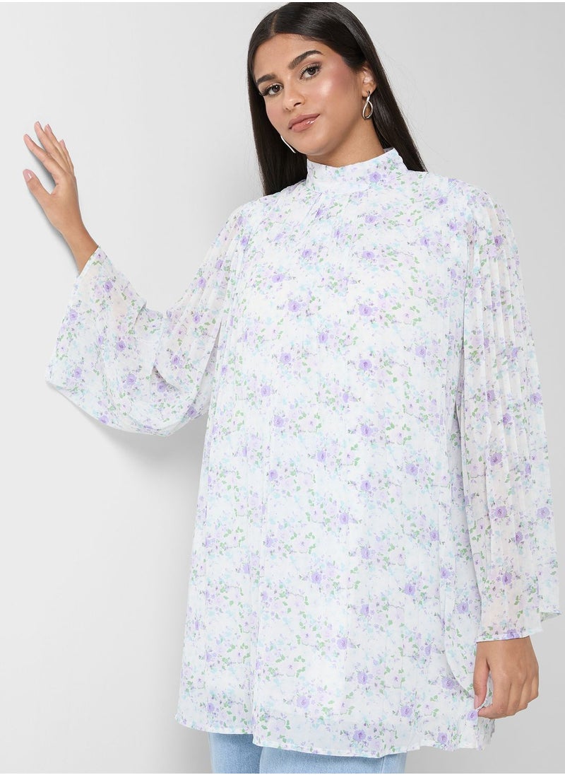 Khizana - Printed Longline Top - Image 1