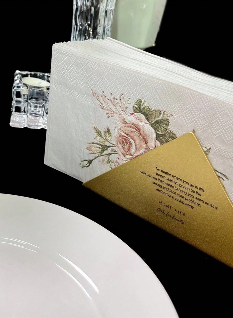 20pcs Retro Rose Flower Pattern Napkins For Wedding, Birthday, Tea Party Decoration, 15.7x13inch, Dining Table Accessory For Restaurant & Hotel  - Image 3