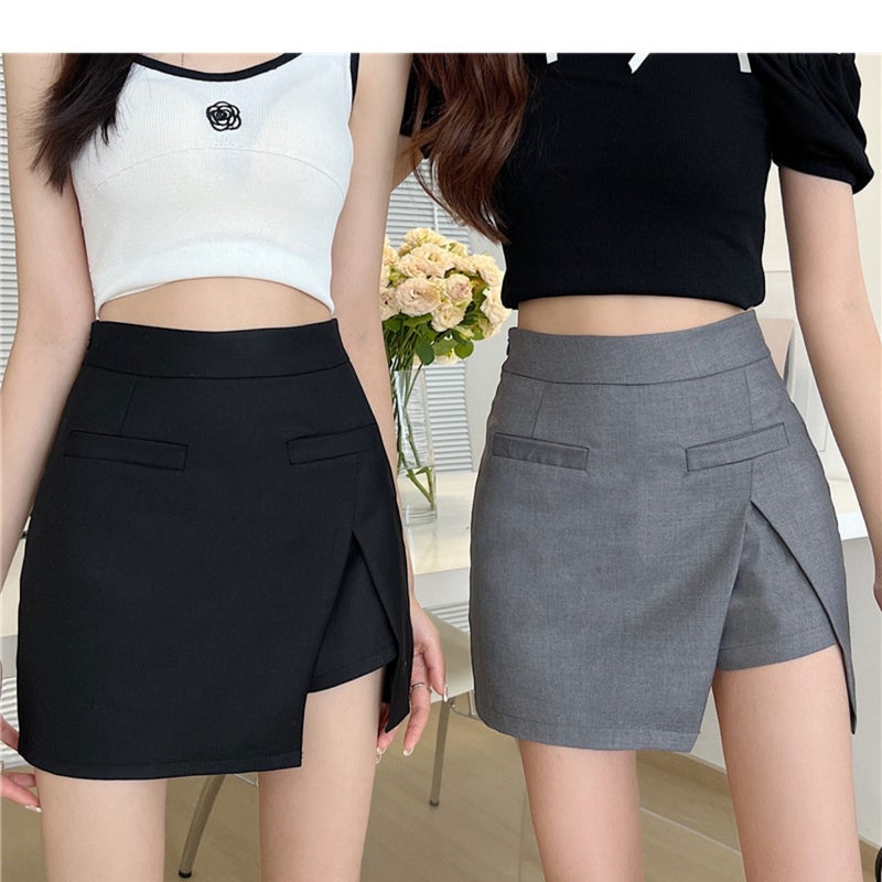 Slim-fit elegant uniform business wear white shirt short-sleeved womens summer ol work clothes shirt hip skirt front desk suit Gray - Image 3