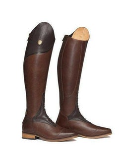 Loquat Women's Over The Knee Boots Fashion Flat Heel Round Toe Back Zip Knight Boots Dark Brown  - Image 1