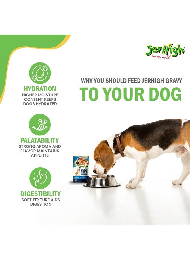Jerhigh Wet Dog Food For All Life Stages, Human Grade High Protein Chicken, Gravy Grilled Chicken (Pack Of 12) - Image 3
