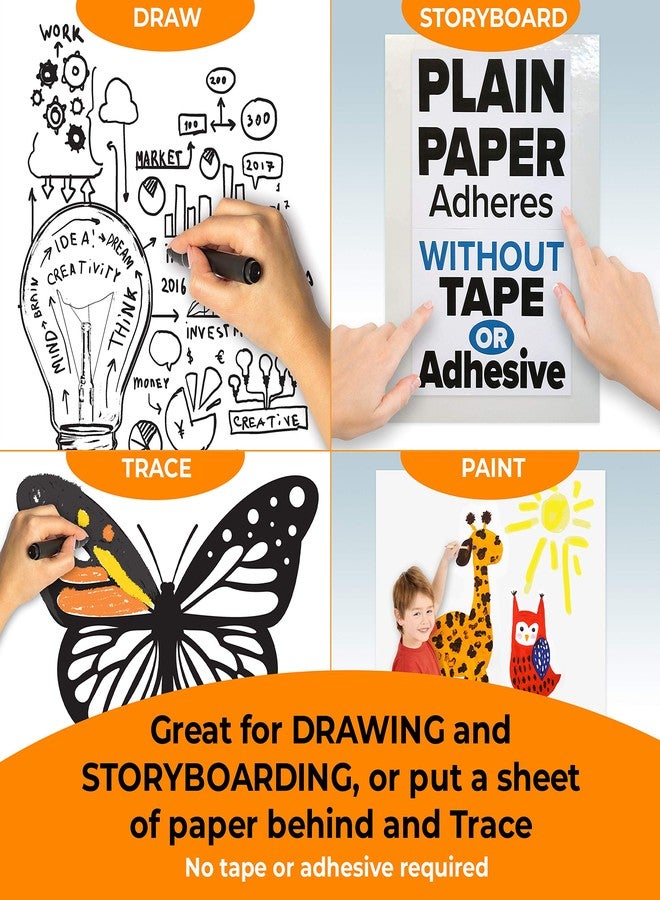 Clingers Dry Erase Cling-rite Roll Basic - Removable, Recyclable Whiteboard, 50' ft Roll, 20x30 Inch Sheets for School, Home, Office Decor, and Art Projects & Dry Erase Marker - American Made - Image 4