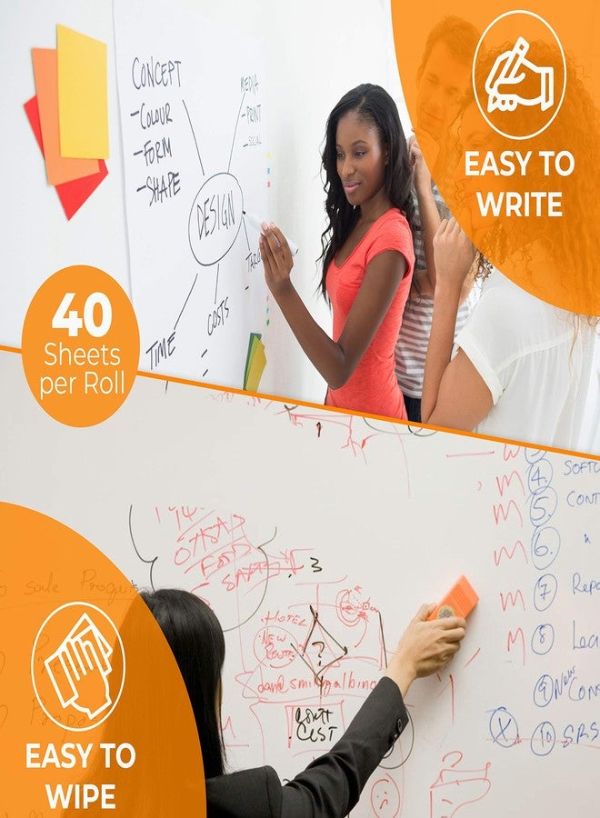 Clingers Dry Erase Cling-rite Roll Basic - Removable, Recyclable Whiteboard, 50' ft Roll, 20x30 Inch Sheets for School, Home, Office Decor, and Art Projects & Dry Erase Marker - American Made - Image 5