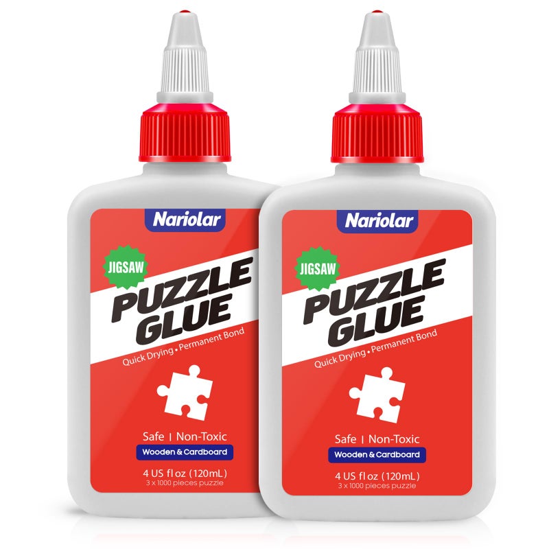 Nariolar Wooden Jigsaw Puzzle Glue Ideal for 200030006000 Piece Cardboard and Wooden Puzzles 2x4 fl oz 2x120mL - Image 3