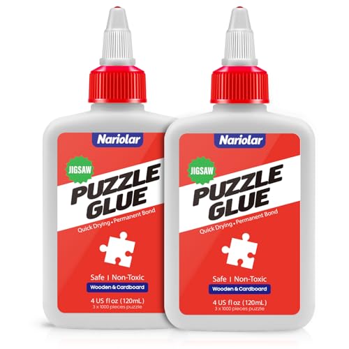 Nariolar Wooden Jigsaw Puzzle Glue Ideal for 200030006000 Piece Cardboard and Wooden Puzzles 2x4 fl oz 2x120mL - Image 1