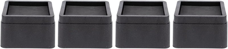 Bed Risers Durable Stackable Black Square 2" Legs Floor Protectors for Bedroom Storage 4PCS for Furniture & Sofa - Image 1