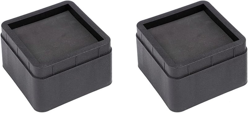 Bed Risers Durable Stackable Black Square 2" Legs Floor Protectors for Bedroom Storage 4PCS for Furniture & Sofa - Image 4