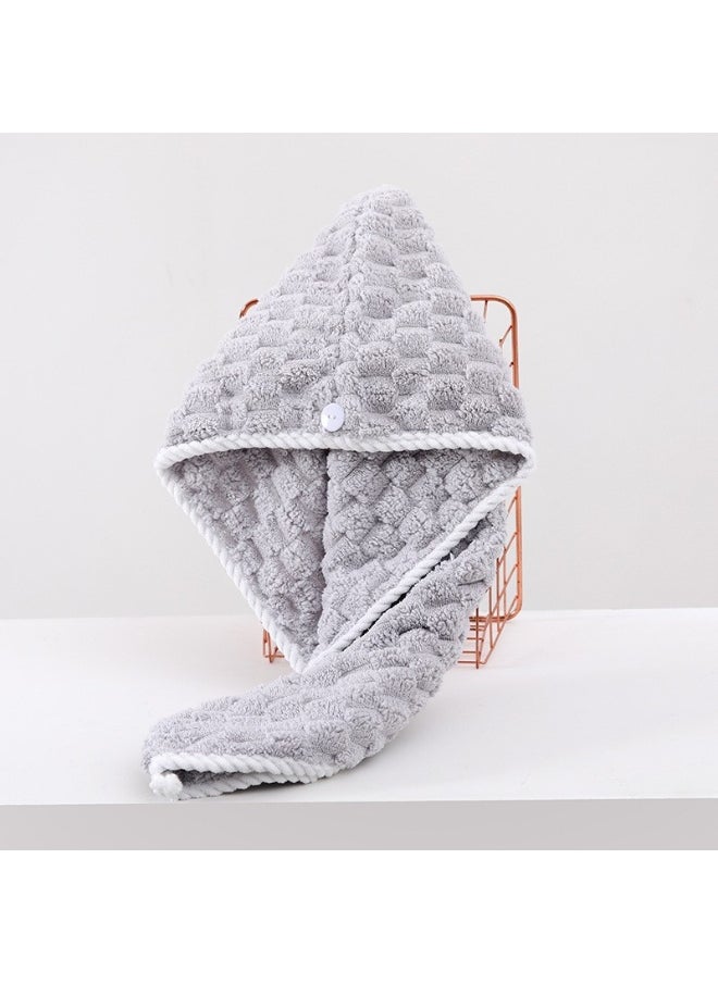 NIBEMINENT Thick Candy Fleece Quick-Dry Hair Towel - Women's Fast-Drying Bath Cap  - Image 1