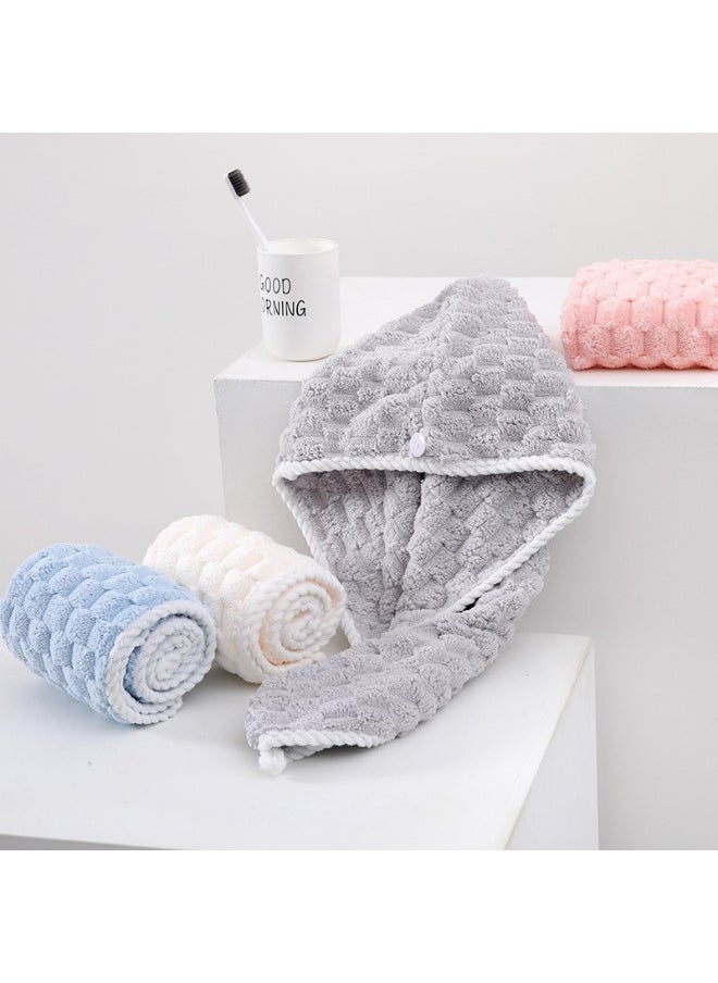 NIBEMINENT Thick Candy Fleece Quick-Dry Hair Towel - Women's Fast-Drying Bath Cap  - Image 2