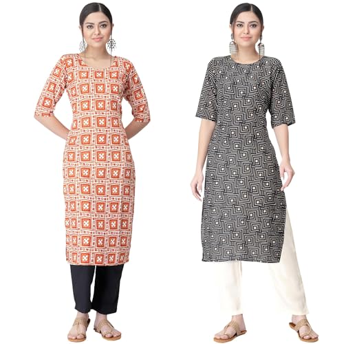 Tee Projekt Versatile Crepe Kurti & Pant Set for Women Printed Kurta Set - Image 1