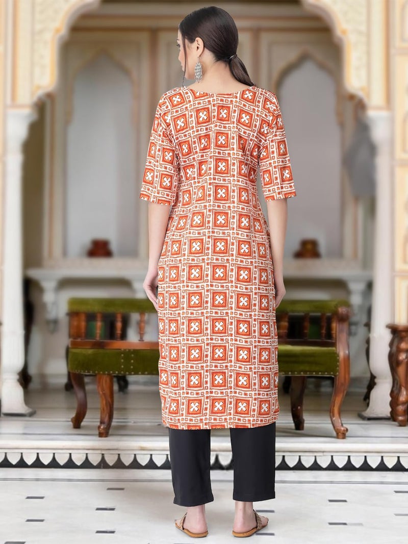Tee Projekt Versatile Crepe Kurti & Pant Set for Women Printed Kurta Set - Image 2