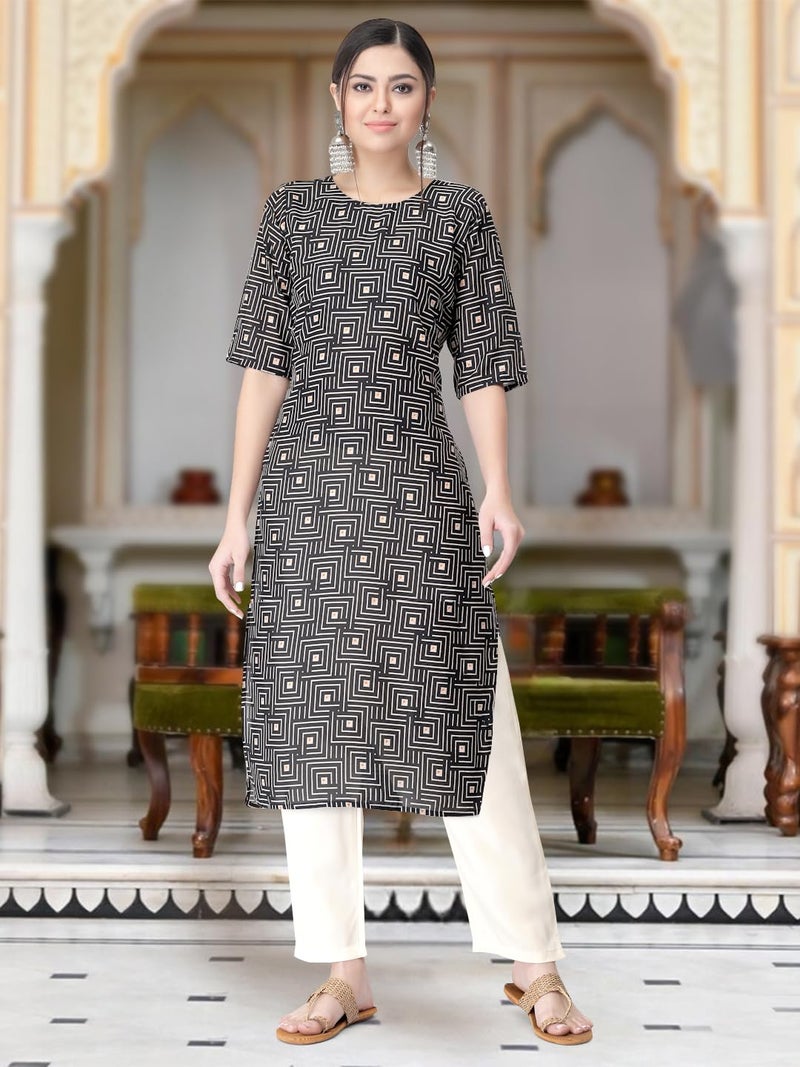 Tee Projekt Versatile Crepe Kurti & Pant Set for Women Printed Kurta Set - Image 5