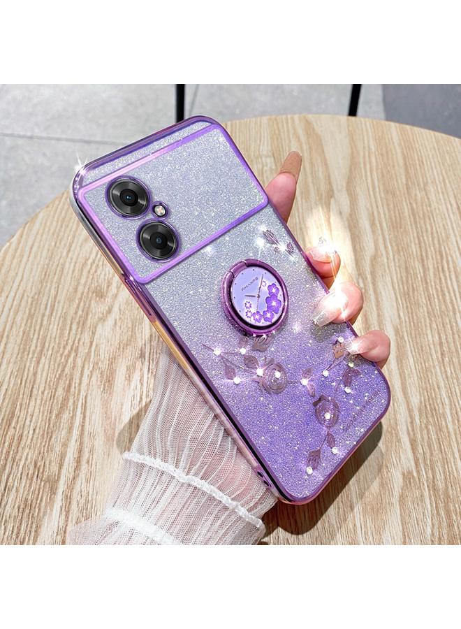 Case For Xiaomi Poco M5 5G Gradient Glitter Immortal Flower Ring All-inclusive Phone Case