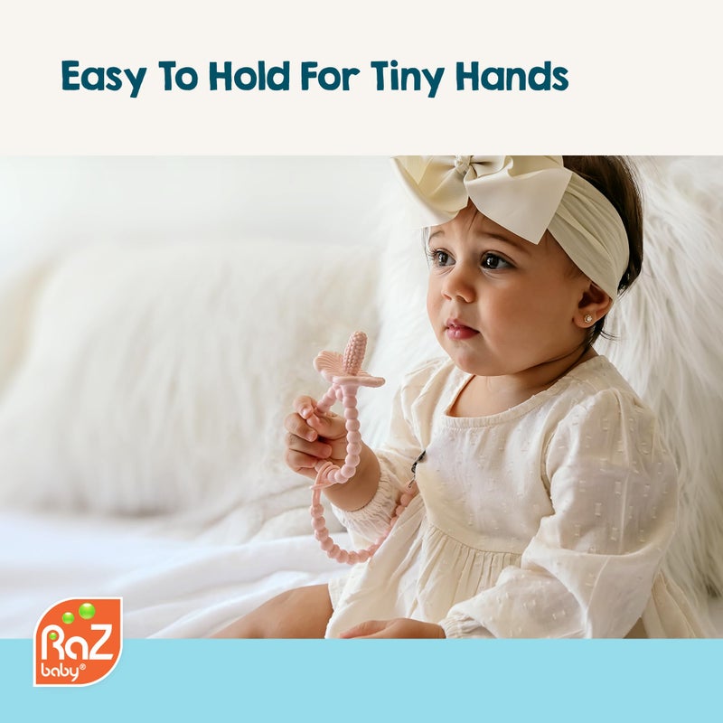 RaZbaby RaZberry Plus Baby Teether â€“ Easy-to-Hold Toy for Front & Back Teething Relief, BerryBumps Texture for Sensory Development, Soothes Sore Gums, BPA-Free, Great Gift for Babies 3M+ â€“ Green - Image 5