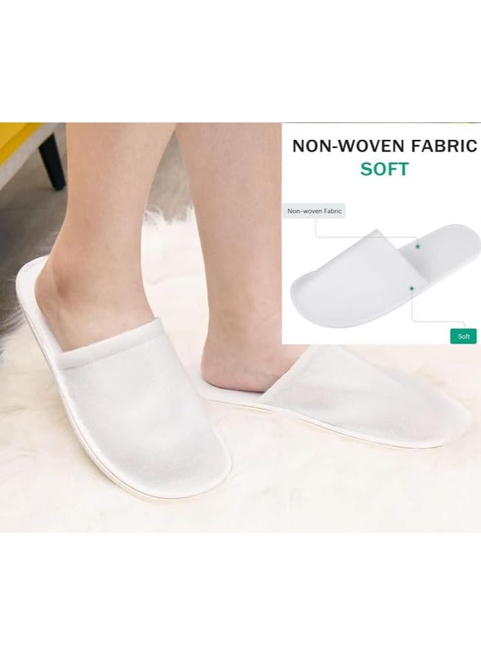 VINSTAR 10 Pairs Disposable Closed Toe Slippers - Fluffy 5mm EVA, Non-Slip, Unisex, Eco-Friendly Indoor Slippers for Hotel, Home, Travel & Spa, Fits up to US Men Size 10 and Women Size 11 - Image 2