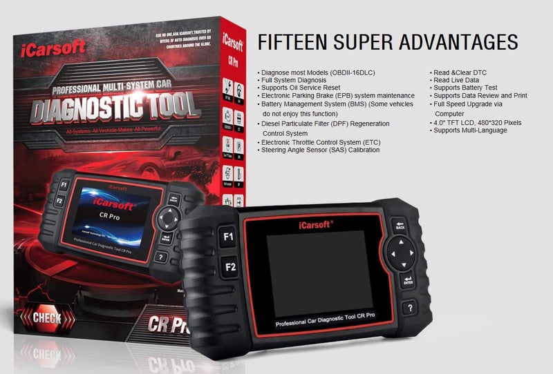 Icarsoft Cr Pro Diagnostic Scan Tool Professional Multi-Brand Multi-System Car Diagnostic Tools - Image 5