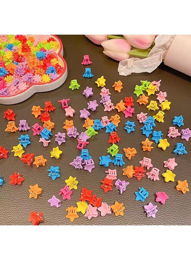 خاجول 100 قطعة من مشابك الشعر الصغيرة، مشابك شعر على شكل نجمة جميلة بألوان متنوعة للشعر الناعم وإكسسوارات شعر صغيرة للفتيات والأطفال - Image 3
