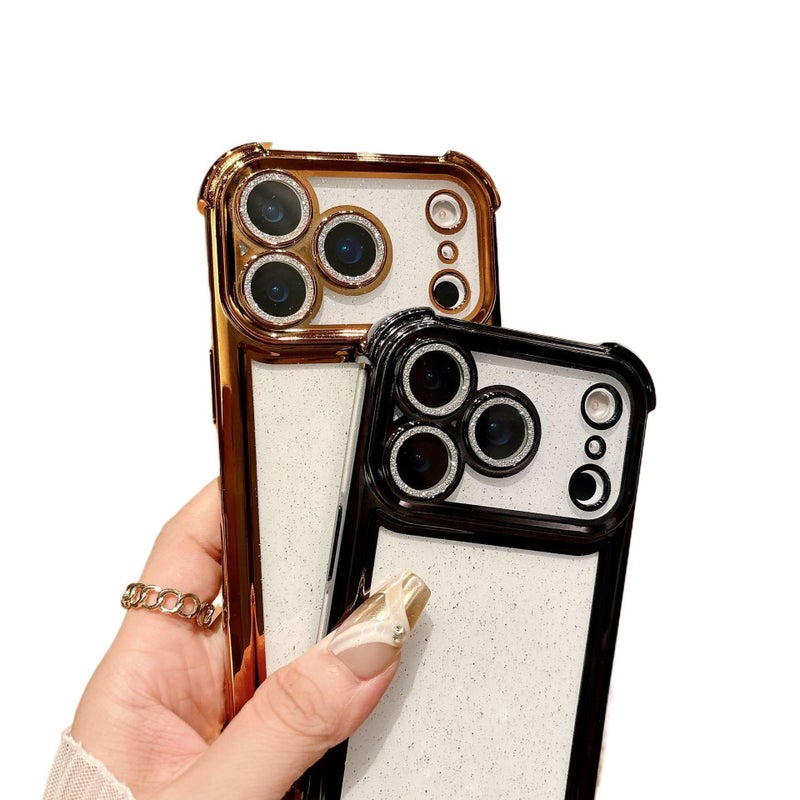 غطاء واقي بسيليكون لـ iPhone 17 / 17 Air / 17 Pro / 17 Pro Max مع قاعدة بودرة لامعة وحماية من السقوط مع مقاوم للصدمات مع مقاوم للخدش باللون Silver من السيليكون للمكتب سهل التخزين - Image 5