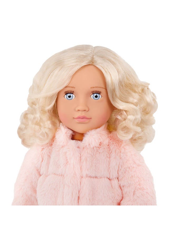 Our Generation 18-inch Fashion Doll – Lifelike Light-Blue Eyes & Wavy Blonde Hair – Pink Faux-Fur Coat Outfit 

 – Pretend Play – Toys For Kids Ages 3 & Up – Ava - Image 5