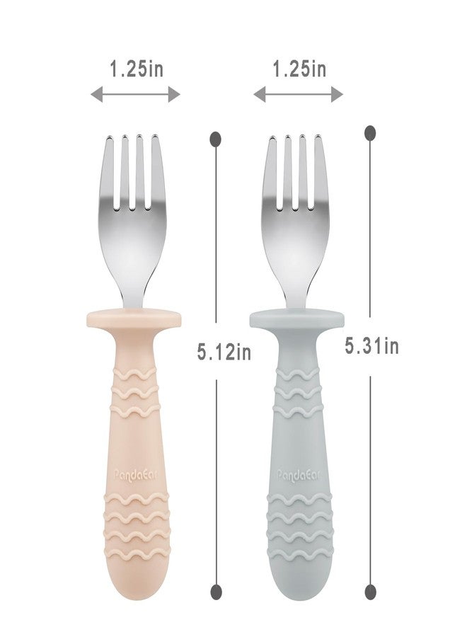 PandaEar 6 Pack Baby Forks for Self Feeding | Stainless Steel Tips & Silicone Handle Baby Utensils for Toddlers & Kids | BPA-Free, Easy Grip, Dishwasher Safe Feeding Forks for Baby Led Weaning - Image 4