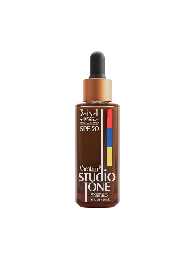 VACATION Vacation Studio Tone SPF 50 Sunscreen Bronzing Drops For Face, Sunkissed Skin Bronzer, Makeup-Friendly Tan Drops, Non-Comedogenic, Broad Spectrum Sun Block, Vegan & Cruelty-Free, 1 Fl. Oz. 