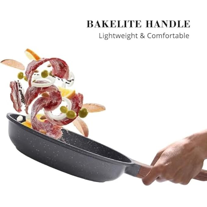 Unity Nonstick Frying Pan Skillet With Swiss Granite Coating  24Cm Stone Cookware For Healthy Cooking Omelettes  ChefS Dishes  Pfoa Free Durable  Easy To Clean - Image 4