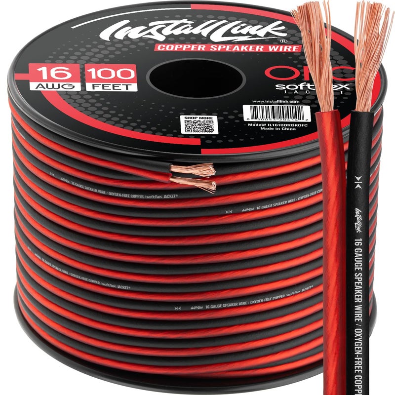 Install Link 16 AWG Gauge Speaker Wire (OFC) Cable Stereo, Car or Home Theater (100 Feet) - Image 1