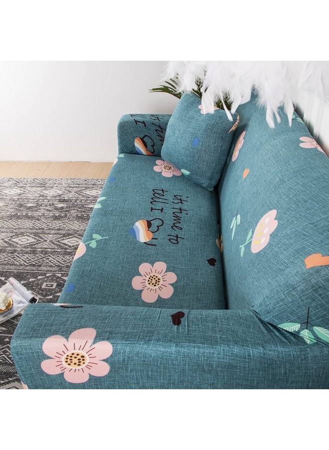 HOUSE OF QUIRK House of Quirk Universal Single Seater Sofa Cover Big Elasticity Cover for Couch Flexible Stretch Sofa Slipcover (Blue Pink Flower, 90-145cm), 92% Polyester 8% Spandex  - Image 3
