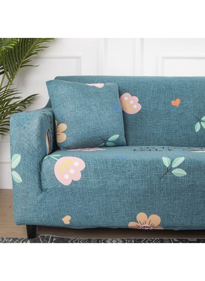 HOUSE OF QUIRK House of Quirk Universal Single Seater Sofa Cover Big Elasticity Cover for Couch Flexible Stretch Sofa Slipcover (Blue Pink Flower, 90-145cm), 92% Polyester 8% Spandex  - Image 5
