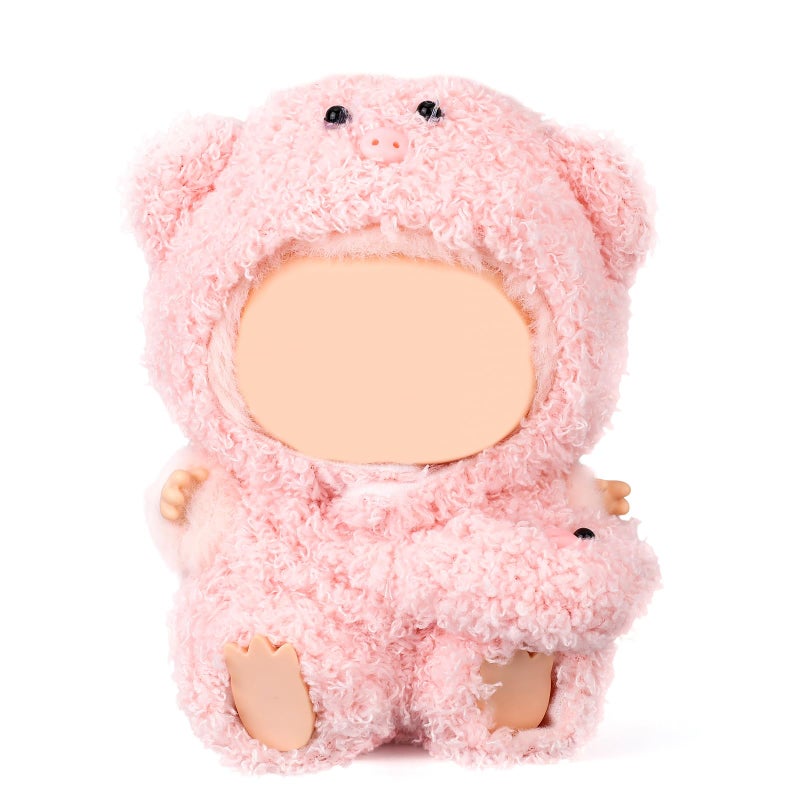 Tinoaly Doll Clothes for 17cm Dolls Kawaii Pink Piggy Style Jumpsuit Hat Decorative Bag Set DIY Cosplay Outfit Accessories for Toys Doll Not Included - Image 2