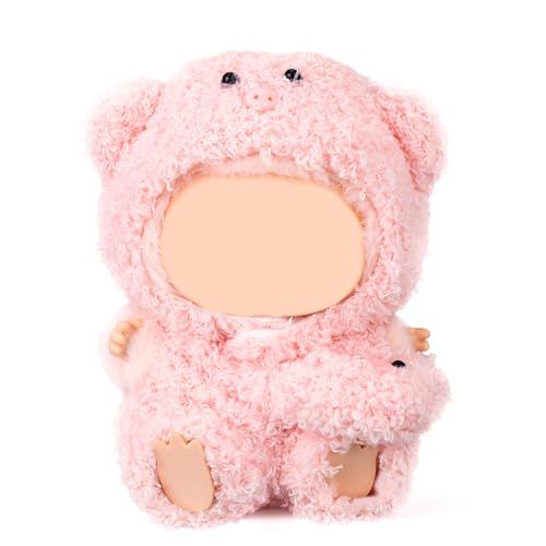 Tinoaly Doll Clothes for 17cm Dolls Kawaii Pink Piggy Style Jumpsuit Hat Decorative Bag Set DIY Cosplay Outfit Accessories for Toys Doll Not Included - Image 1