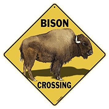 Crosswalks Bison Crossing 12 "× 12" "علامة الألومنيوم (X349)