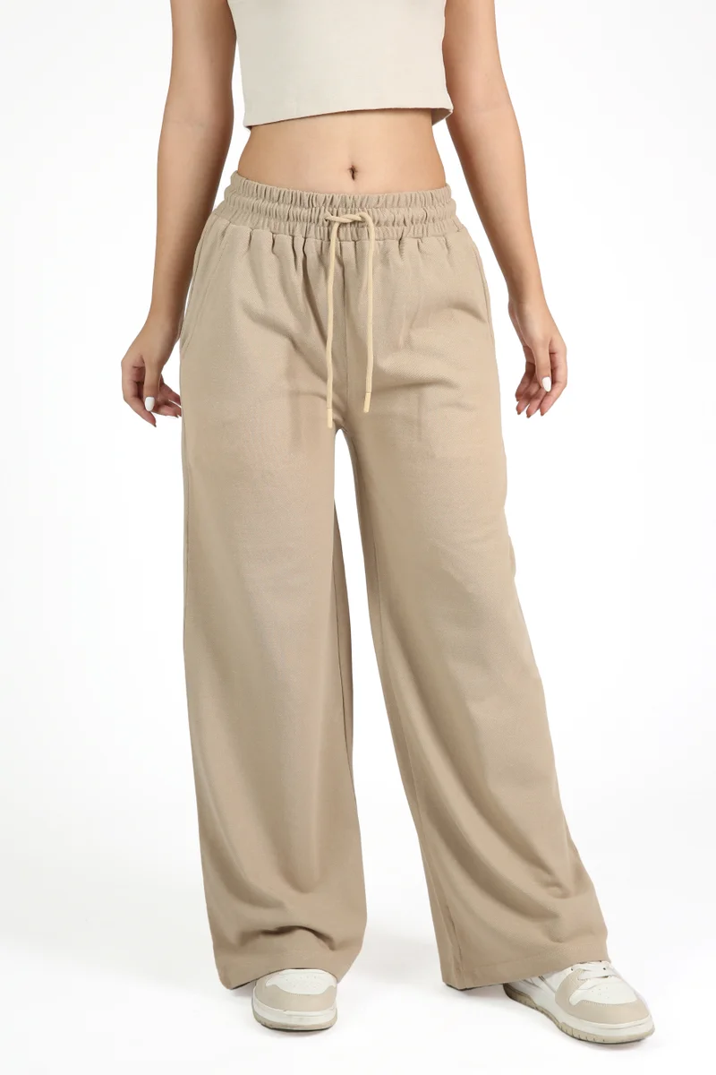 Nikias Nikias Beige Comfortable Trousers for Daily Wear