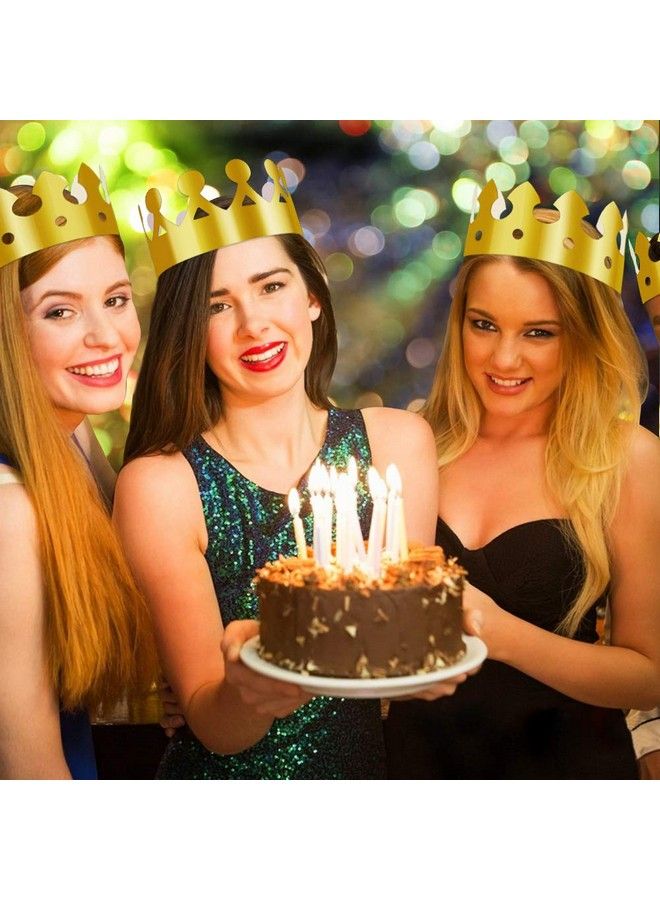 Aniann 28 Pack Gold Paper Crown Gold Foil Party Crown Hat Cap For Birthday Celebration Baby Shower Photo Props (2 Styles) - Image 5