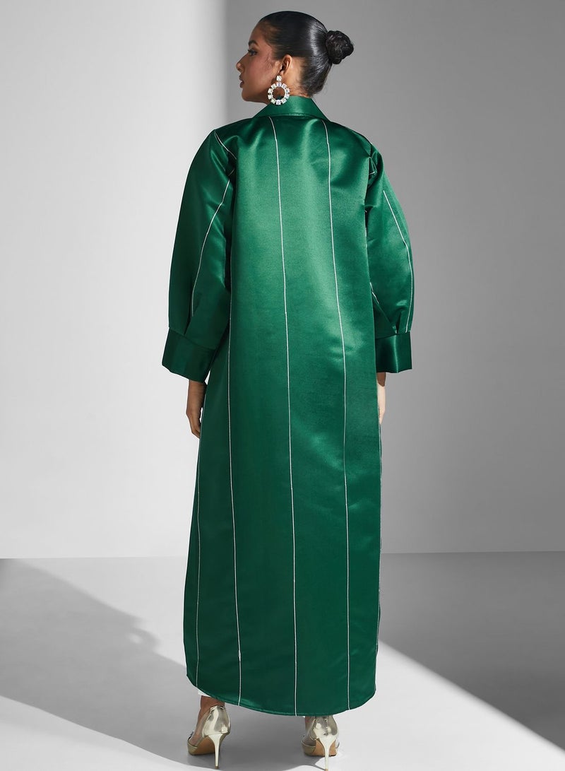 آرا عباية محبوكة بتصميم مخطط - Image 2