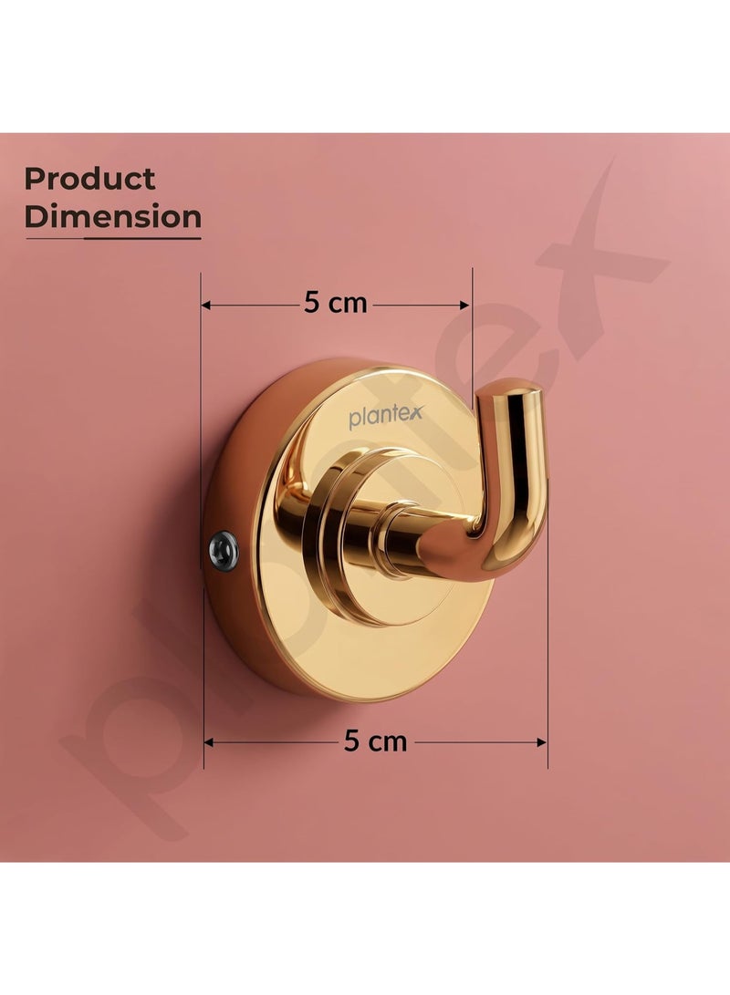 Plantex 304 Grade Stainless Steel Robe Hook/Cloth-Towel Hanger/Napkin Hanger/Bathroom Accessories Pack of 1, Daizy (Golden) - Image 2