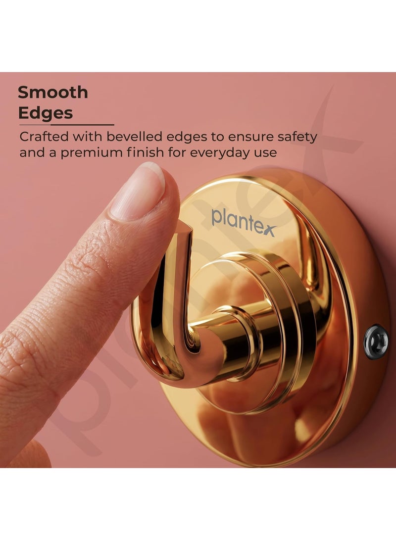 Plantex 304 Grade Stainless Steel Robe Hook/Cloth-Towel Hanger/Napkin Hanger/Bathroom Accessories Pack of 1, Daizy (Golden) - Image 3